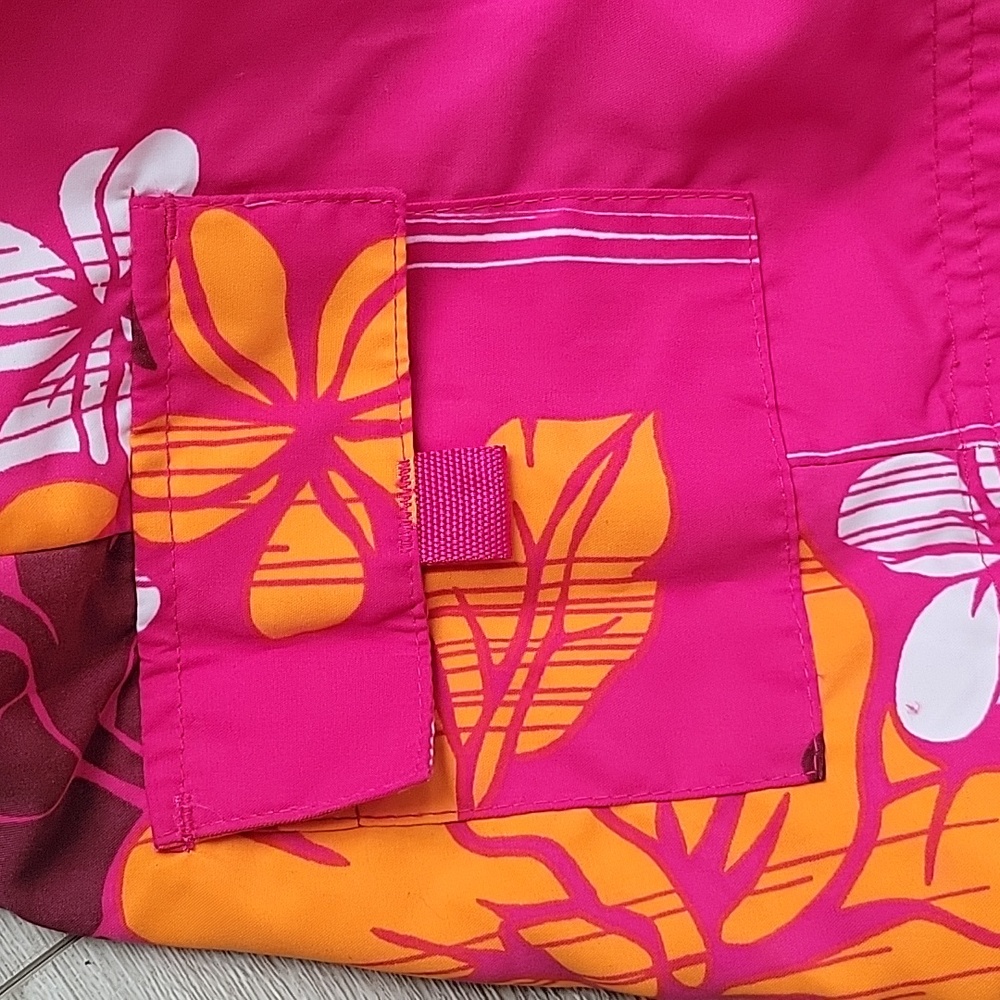 Ocean Pacific OP Pink Tropical Reversible Swim Trunks Shorts - Picture 7 of 8